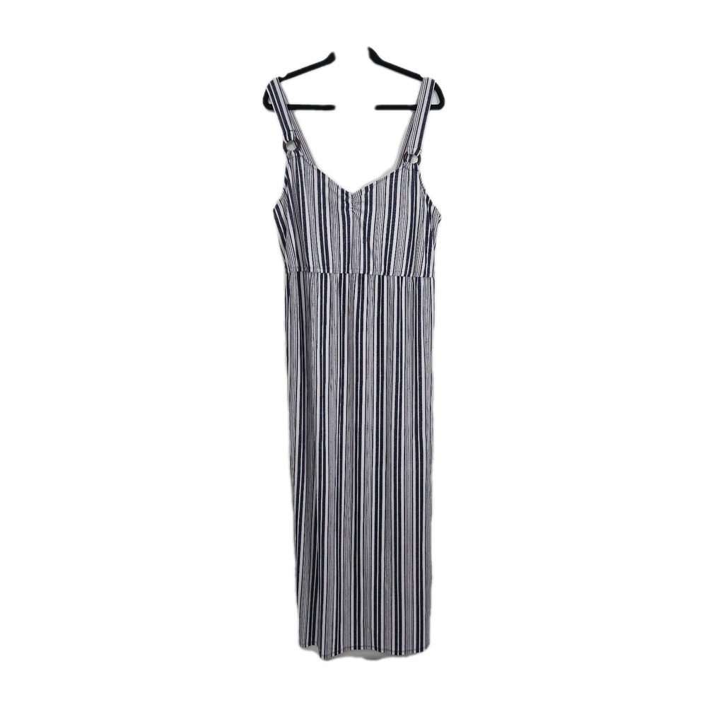 Derek Heart Size 1X Maternity Dress Blue White Stripe Jersey Maxi Sundress
